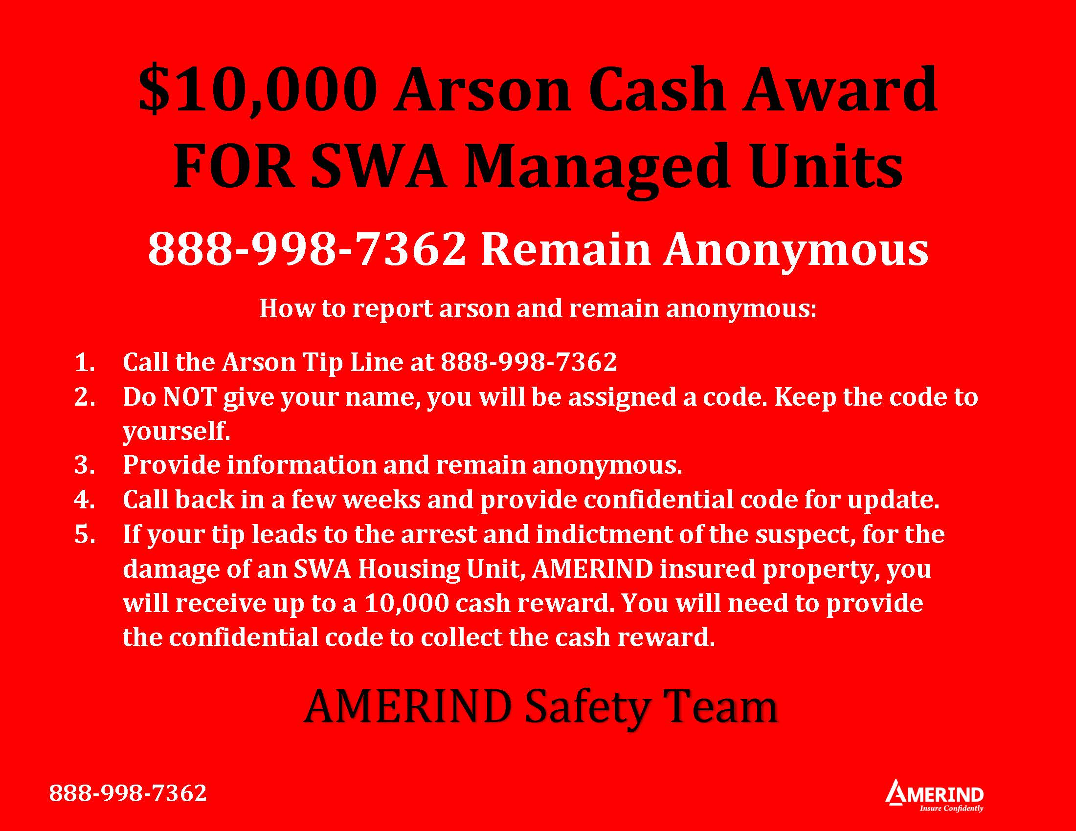 Arson Award SWA Corporation Rosebud, SD